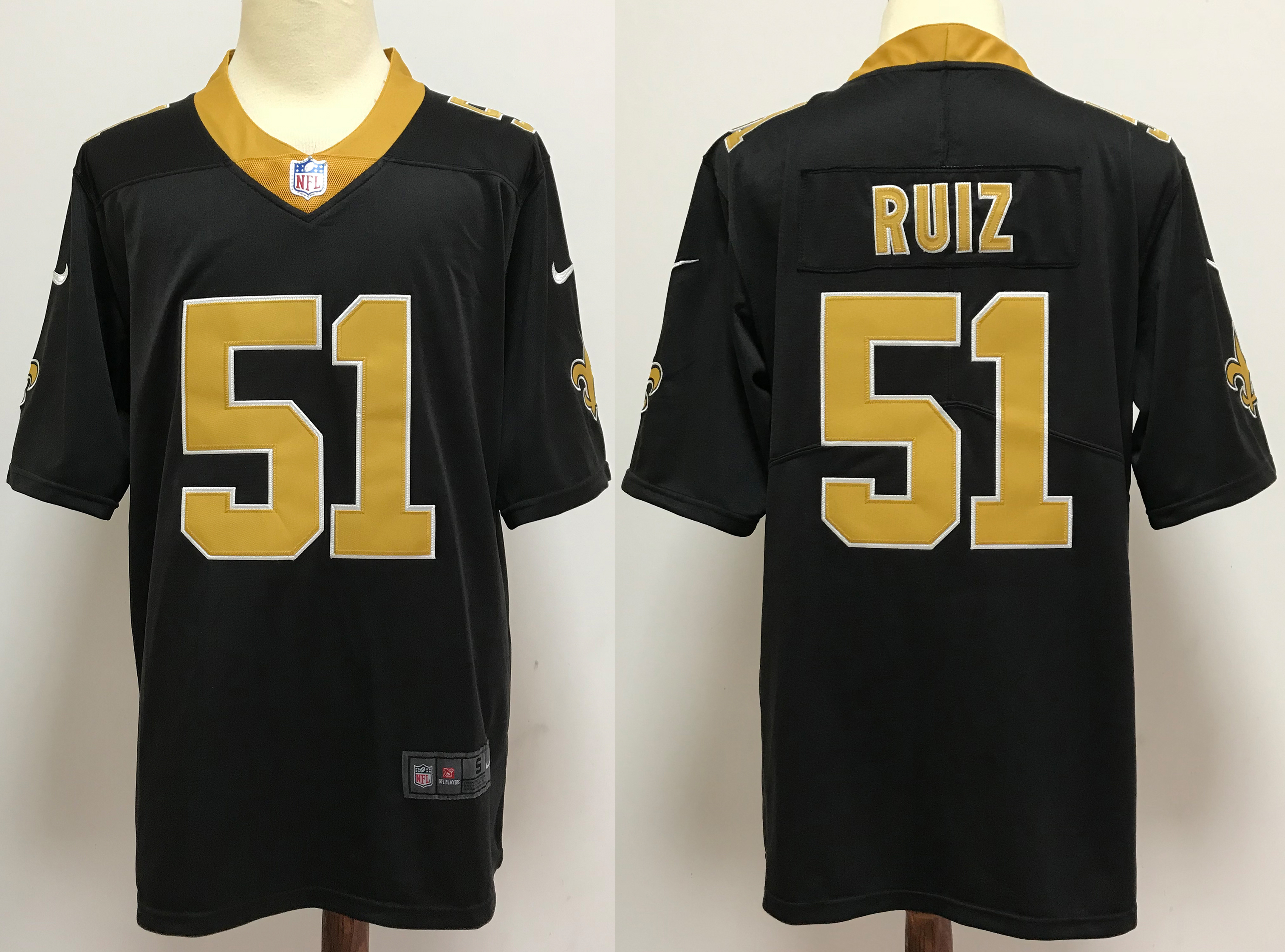 Men's New Orleans Saints Cesar Ruiz #51 Black Jersey